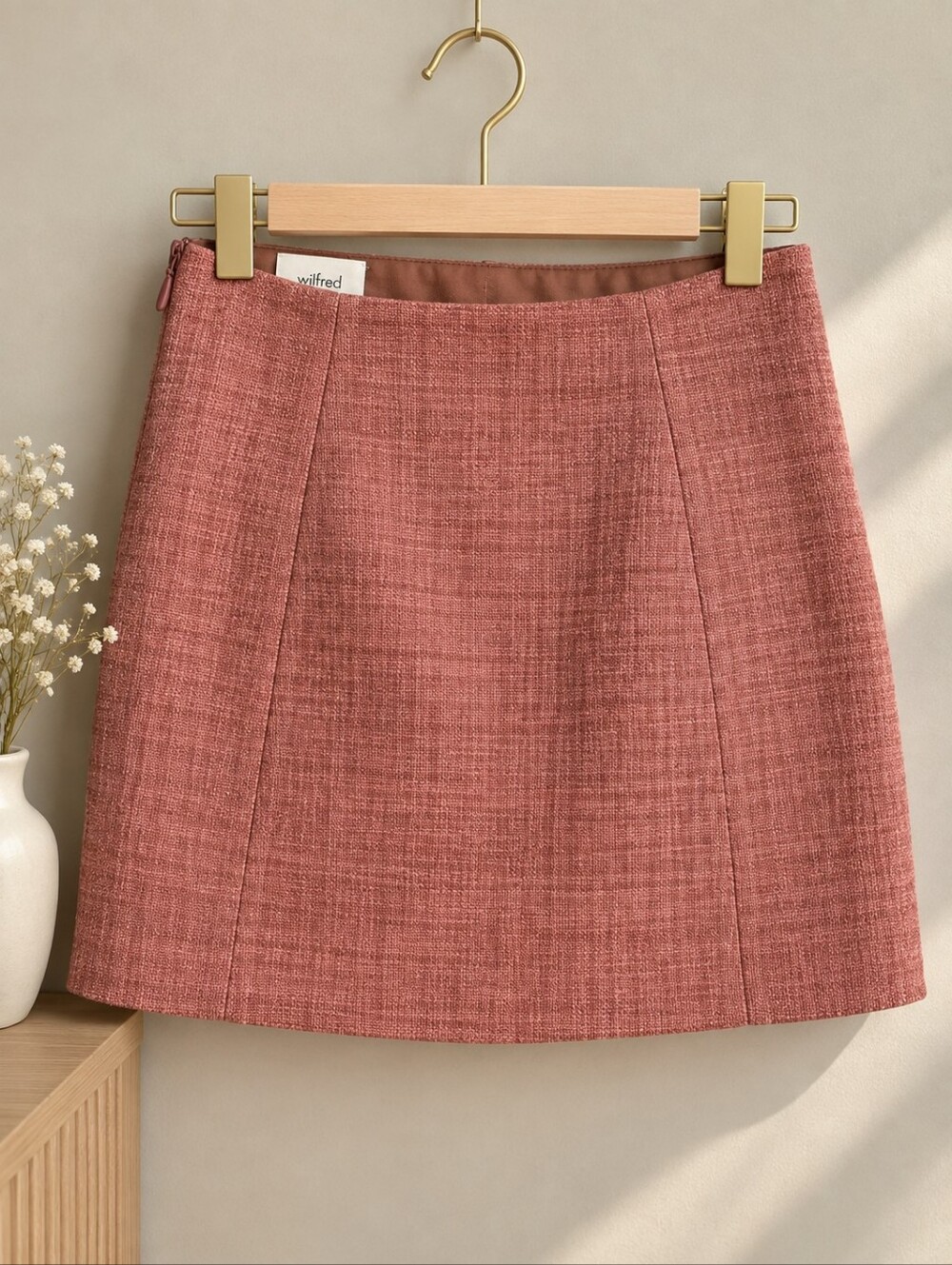 Wilfred Aritzia Rose Textured Mini Skirt